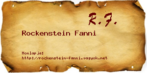 Rockenstein Fanni névjegykártya