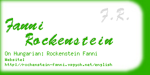 fanni rockenstein business card